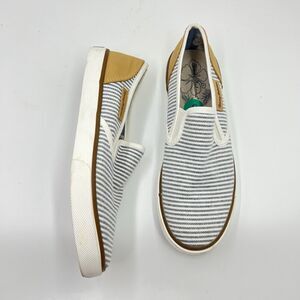 NEW Tommy Bahama Women's Sz 8 Blue Striped Sneakers Slip On Boat Shoes Platforms